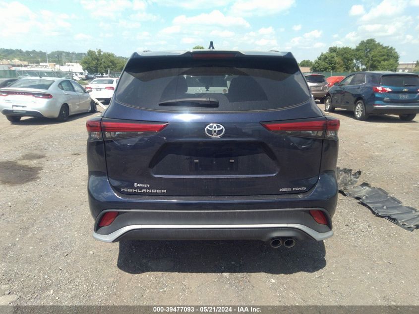 2022 Toyota Highlander Xse VIN: 5TDLZRBH1NS197114 Lot: 39477093