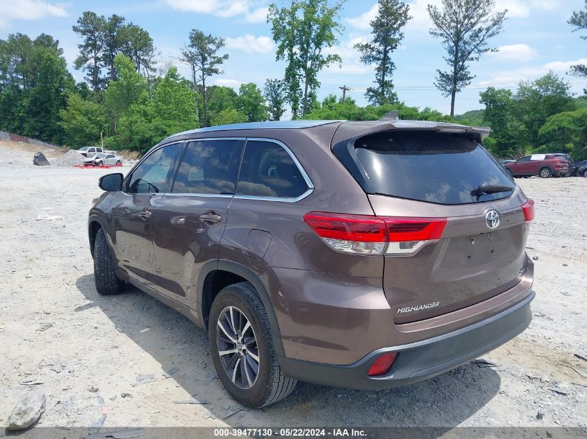 2018 Toyota Highlander Xle VIN: 5TDKZRFH3JS251786 Lot: 39477130