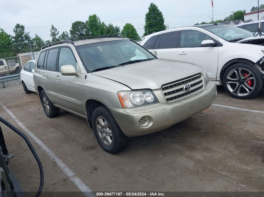 2001 Toyota Highlander V6 VIN: JTEHF21A010037339 Lot: 39477167