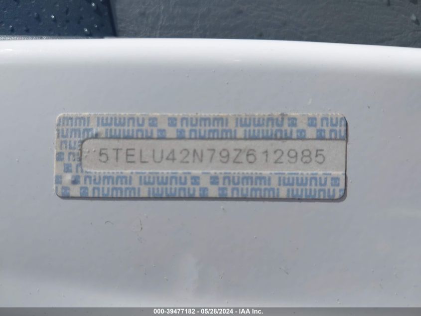 2009 Toyota Tacoma Base V6 VIN: 5TELU42N79Z612985 Lot: 39477182