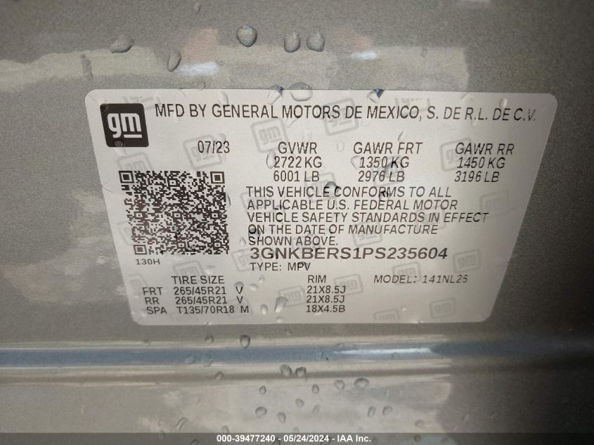 2023 CHEVROLET BLAZER FWD RS - 3GNKBERS1PS235604