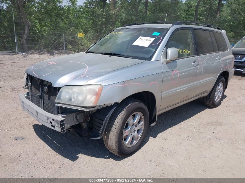2001 Toyota Highlander V6 VIN: JTEHF21A110003121 Lot: 39477286