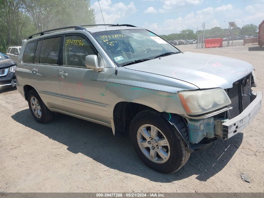 2001 Toyota Highlander V6 VIN: JTEHF21A110003121 Lot: 39477286