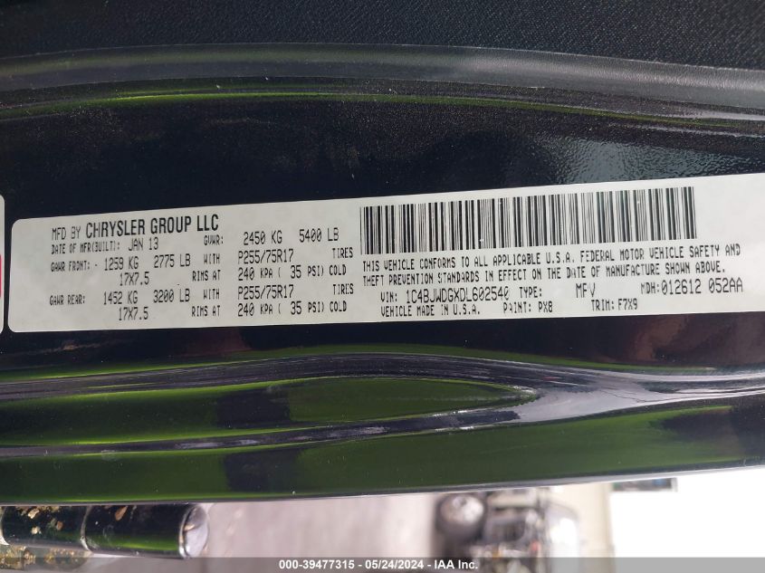 2013 Jeep Wrangler Unlimited Freedom Edition VIN: 1C4BJWDGXDL602540 Lot: 39477315