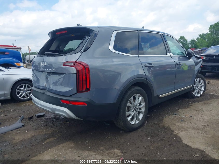 2022 Kia Telluride Lx VIN: 5XYP2DHC4NG279209 Lot: 39477338