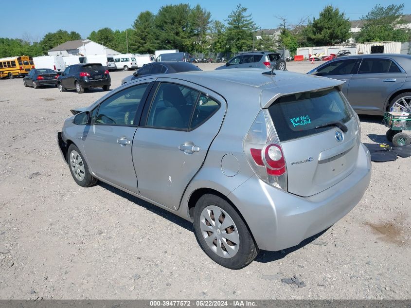 2012 Toyota Prius C VIN: JTDKDTB30C1502088 Lot: 39477572