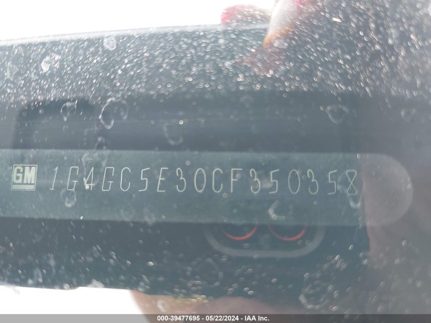 2012 Buick Lacrosse Leather Group VIN: 1G4GC5E30CF350358 Lot: 39477695