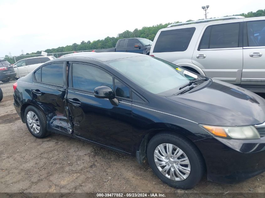 2012 Honda Civic Lx VIN: 19XFB2F57CE107772 Lot: 39477852