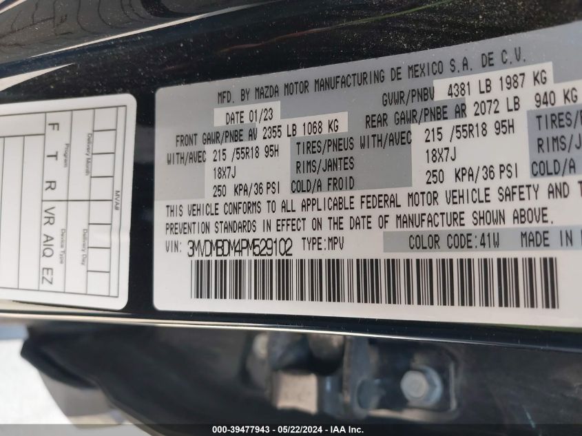 2023 Mazda Cx-30 2.5 S Premium VIN: 3MVDMBDM4PM529102 Lot: 39477943