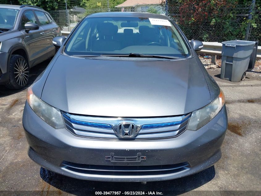 2012 Honda Civic Hybrid VIN: JHMFB4F36CS006308 Lot: 39477957