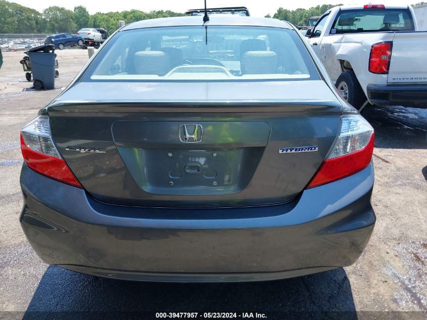 2012 Honda Civic Hybrid VIN: JHMFB4F36CS006308 Lot: 39477957