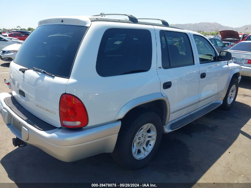 2002 Dodge Durango Slt Plus VIN: 1B8HR58N82F177090 Lot: 39478075