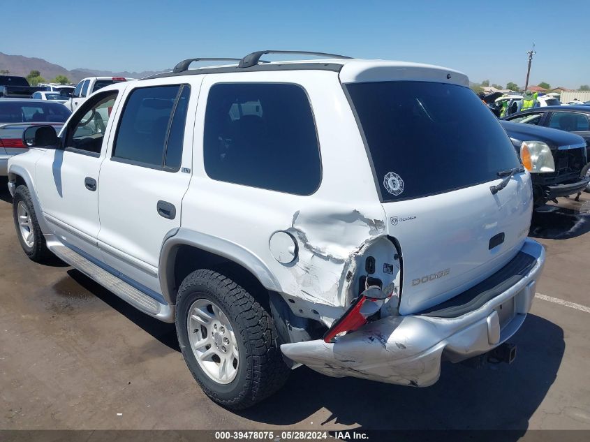 2002 Dodge Durango Slt Plus VIN: 1B8HR58N82F177090 Lot: 39478075