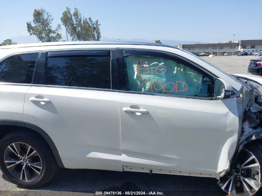 2016 Toyota Highlander Xle V6 VIN: 5TDKKRFH7GS127761 Lot: 39478136