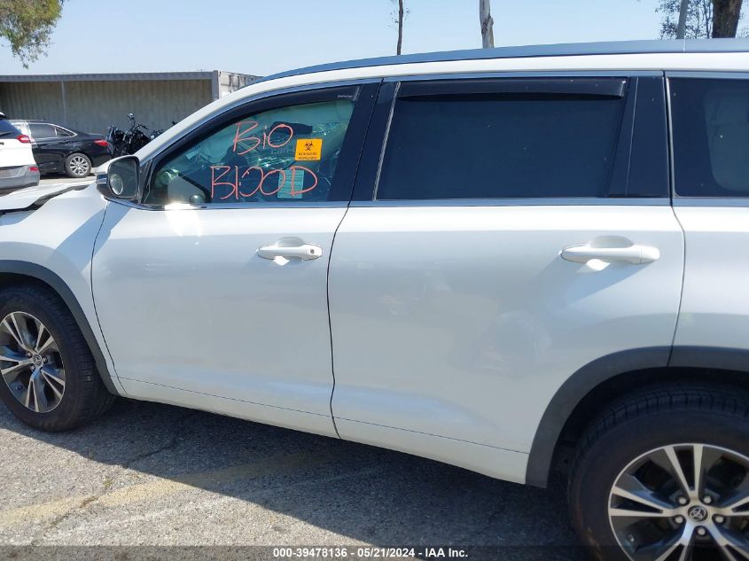 2016 Toyota Highlander Xle V6 VIN: 5TDKKRFH7GS127761 Lot: 39478136