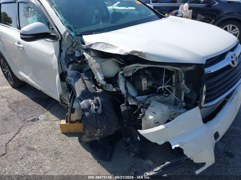 2016 Toyota Highlander Xle V6 VIN: 5TDKKRFH7GS127761 Lot: 39478136