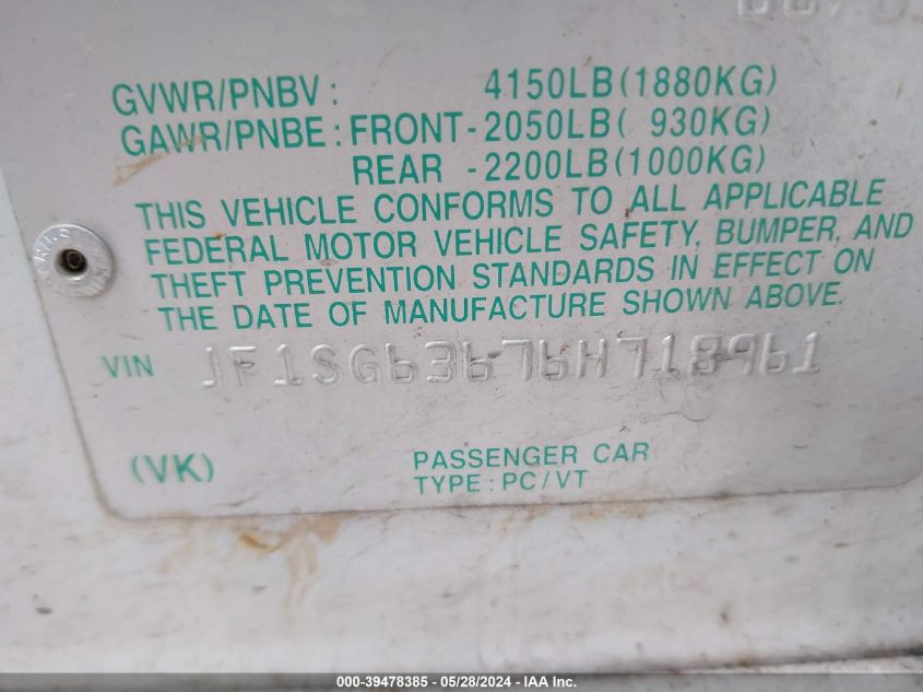 2006 Subaru Forester 2.5X VIN: JF1SG63676H718961 Lot: 39478385