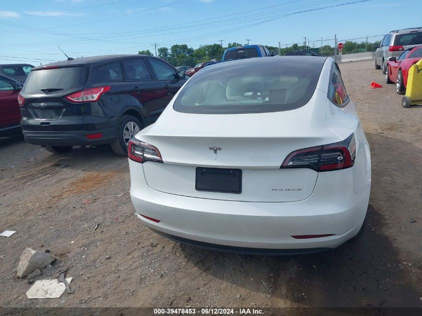 2022 Tesla Model 3 Long Range Dual Motor All-Wheel Drive VIN: 5YJ3E1EB9NF115400 Lot: 39478453