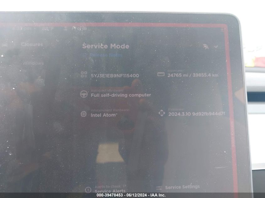 2022 Tesla Model 3 Long Range Dual Motor All-Wheel Drive VIN: 5YJ3E1EB9NF115400 Lot: 39478453