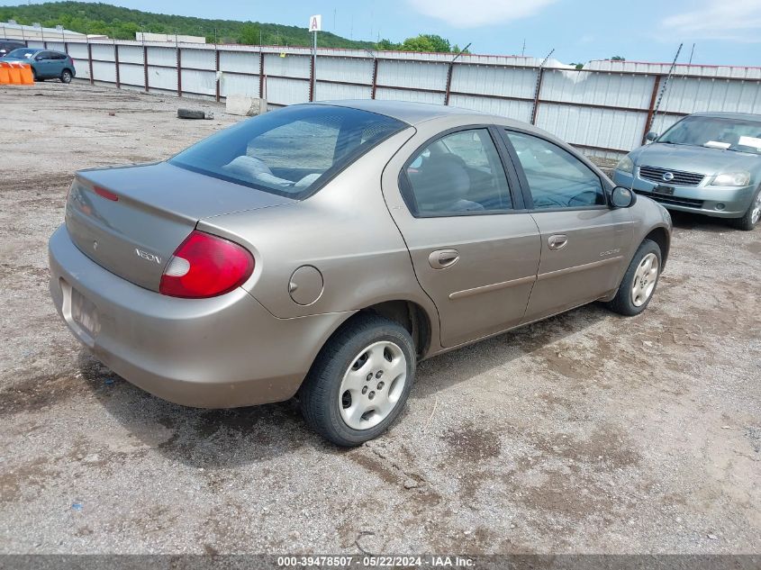 2001 Dodge Neon Se VIN: 1B3ES46C31D217837 Lot: 39478507