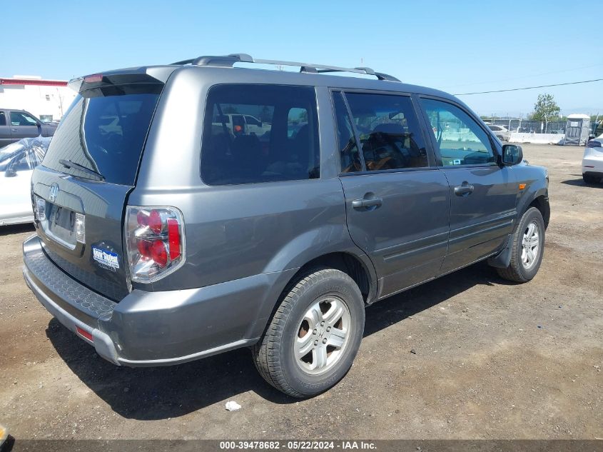 2008 Honda Pilot Vp VIN: 5FNYF18278B022569 Lot: 39478682