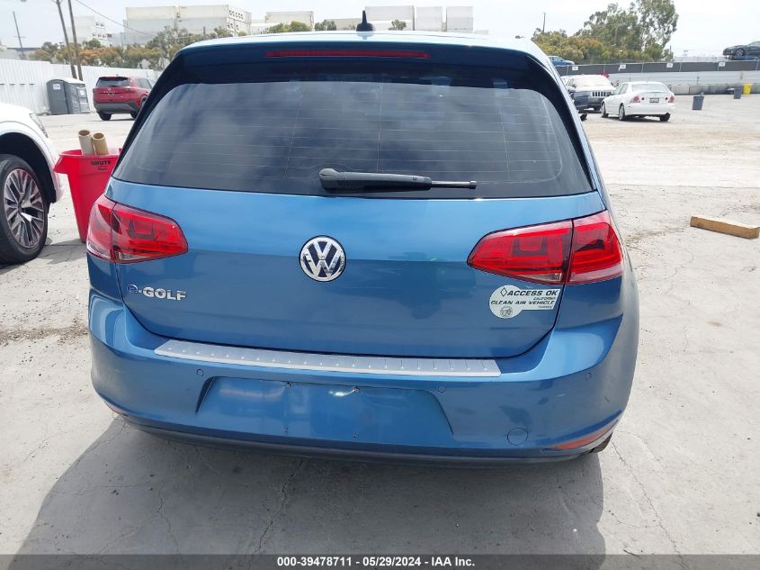 2015 Volkswagen E-Golf Sel Premium VIN: WVWPP7AU6FW910150 Lot: 39478711