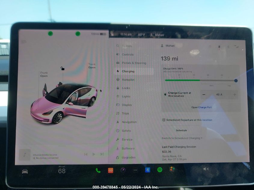 2019 Tesla Model 3 Long Range/Performance VIN: 5YJ3E1EB8KF437277 Lot: 39478845