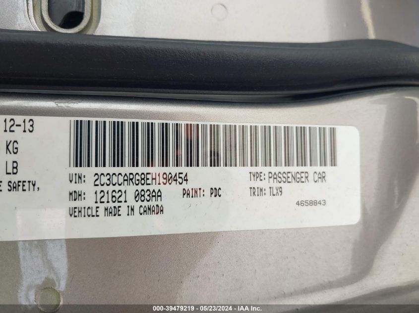 2014 Chrysler 300 VIN: 2C3CCARG8EH190454 Lot: 39479219