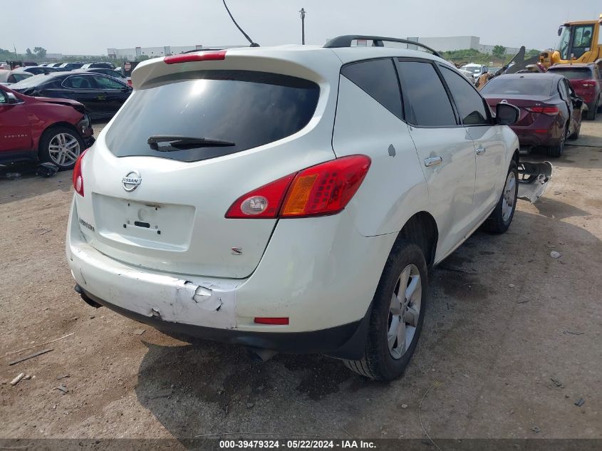 2009 Nissan Murano S VIN: JN8AZ18U39W100762 Lot: 39479324