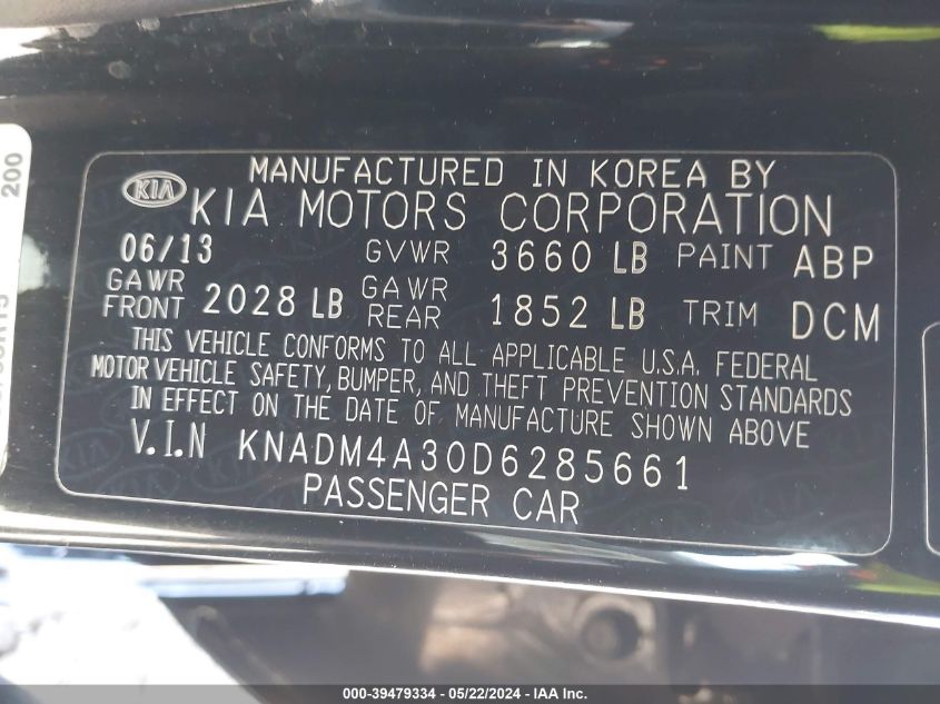 2013 KIA RIO LX - KNADM4A30D6285661