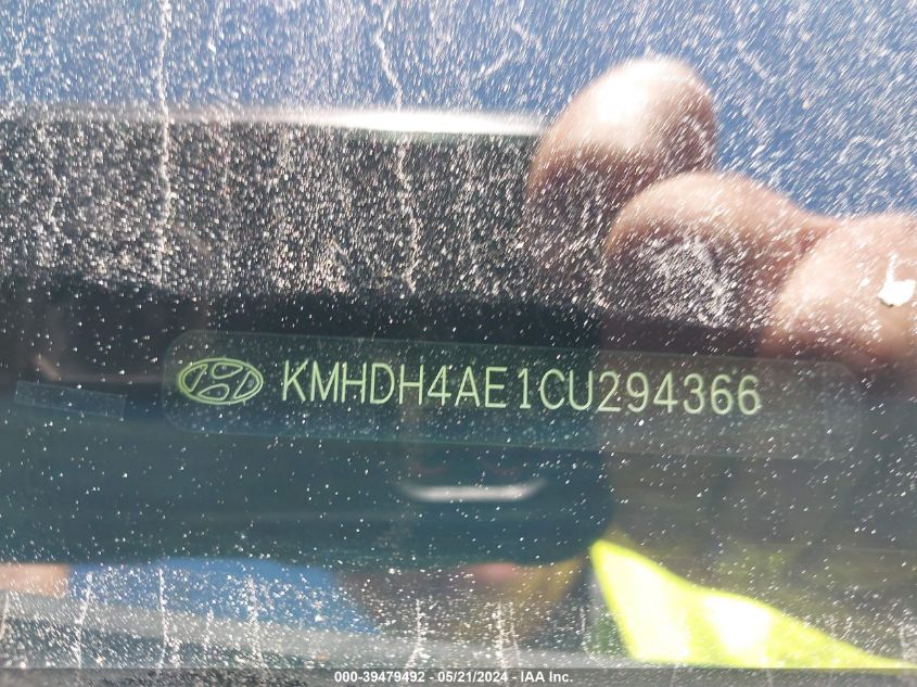 2012 Hyundai Elantra Gls (Ulsan Plant) VIN: KMHDH4AE1CU294366 Lot: 39479492