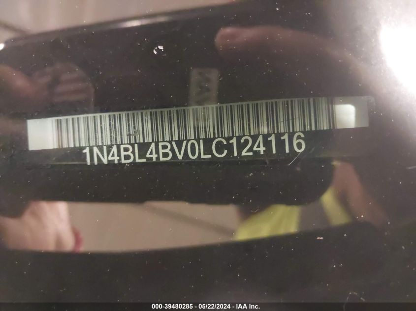 2020 Nissan Altima S Fwd VIN: 1N4BL4BV0LC124116 Lot: 39480285