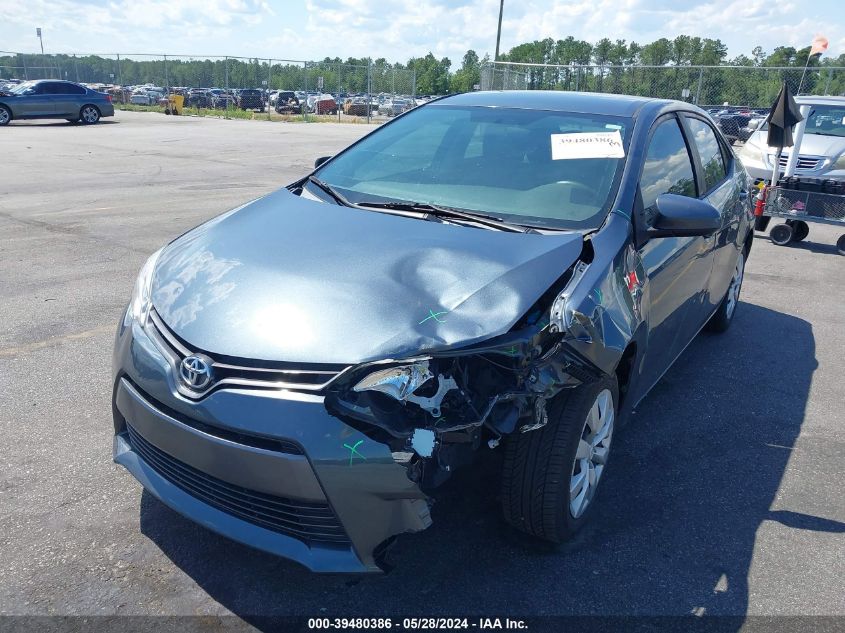 2015 Toyota Corolla Le VIN: 2T1BURHE6FC346344 Lot: 39480386