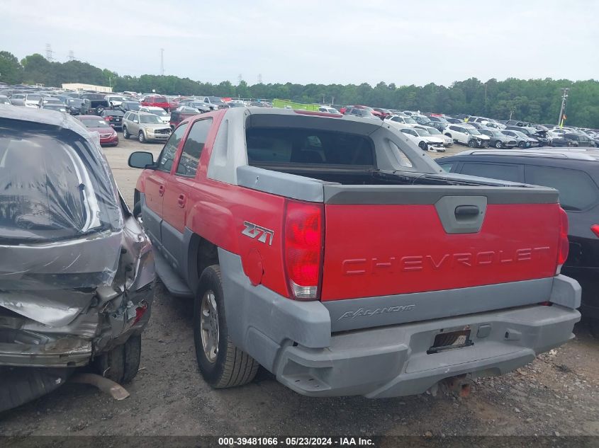 2002 Chevrolet Avalanche 1500 VIN: 3GNEK13T12G147462 Lot: 39481066