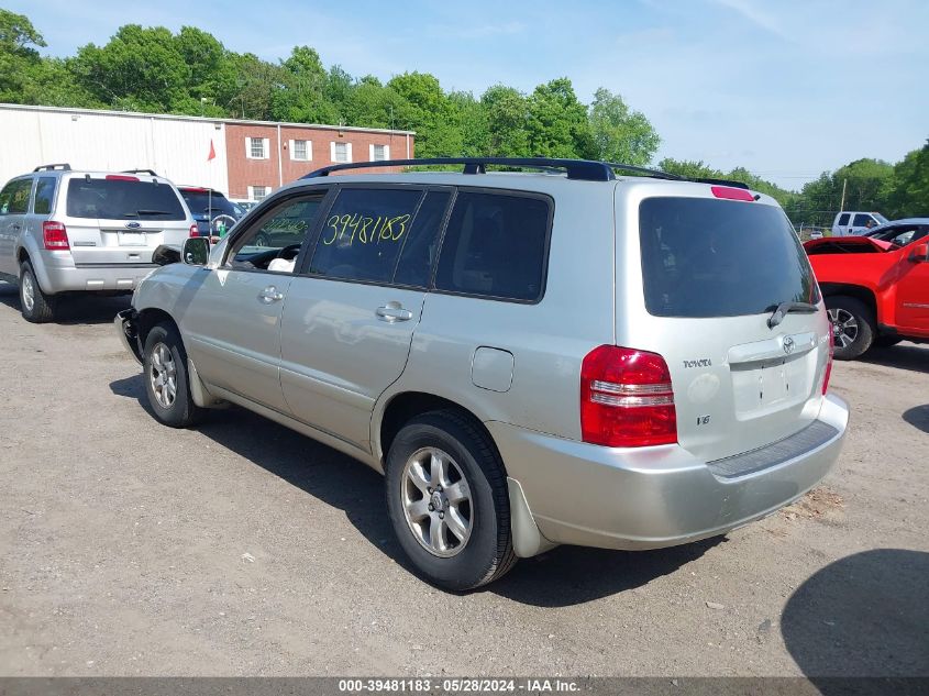 2003 Toyota Highlander V6 VIN: JTEGF21A430115863 Lot: 39481183