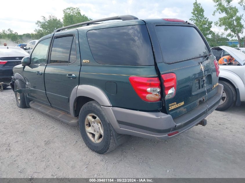 2001 Toyota Sequoia Sr5 V8 VIN: 5TDBT44A81S006931 Lot: 39481184