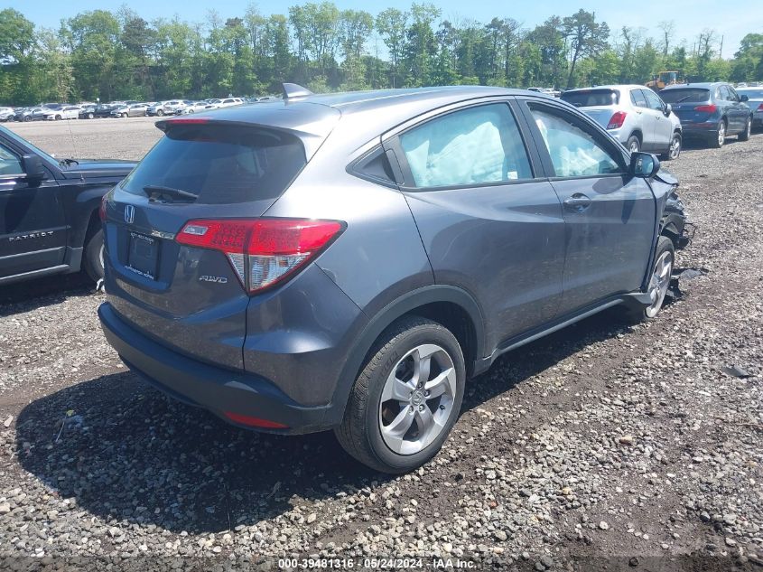 2022 Honda Hr-V Awd Lx VIN: 3CZRU6H35NM726514 Lot: 39481316