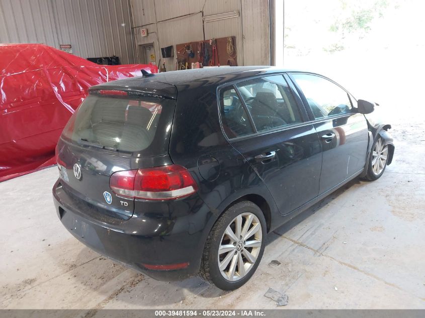 2012 Volkswagen Golf Tdi 4-Door VIN: WVWDM7AJ6CW234456 Lot: 39481594