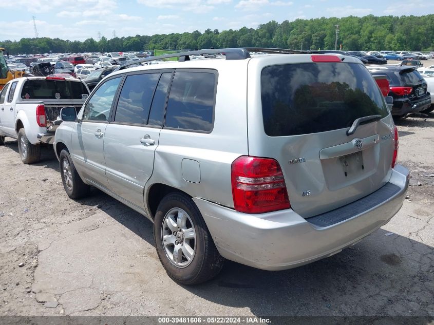 2003 Toyota Highlander V6 VIN: JTEGF21A530095154 Lot: 39481606