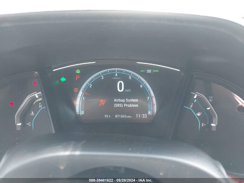 2019 Honda Civic Lx VIN: 2HGFC2F68KH583166 Lot: 39481622