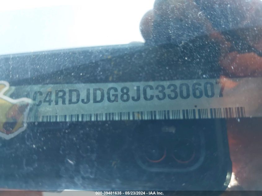 2018 Dodge Durango Gt Awd VIN: 1C4RDJDG8JC330607 Lot: 39481635