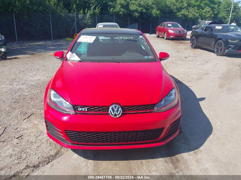 2015 Volkswagen Golf Gti 2.0T Se 4-Door VIN: 3VW4T7AU0FM089509 Lot: 39481759
