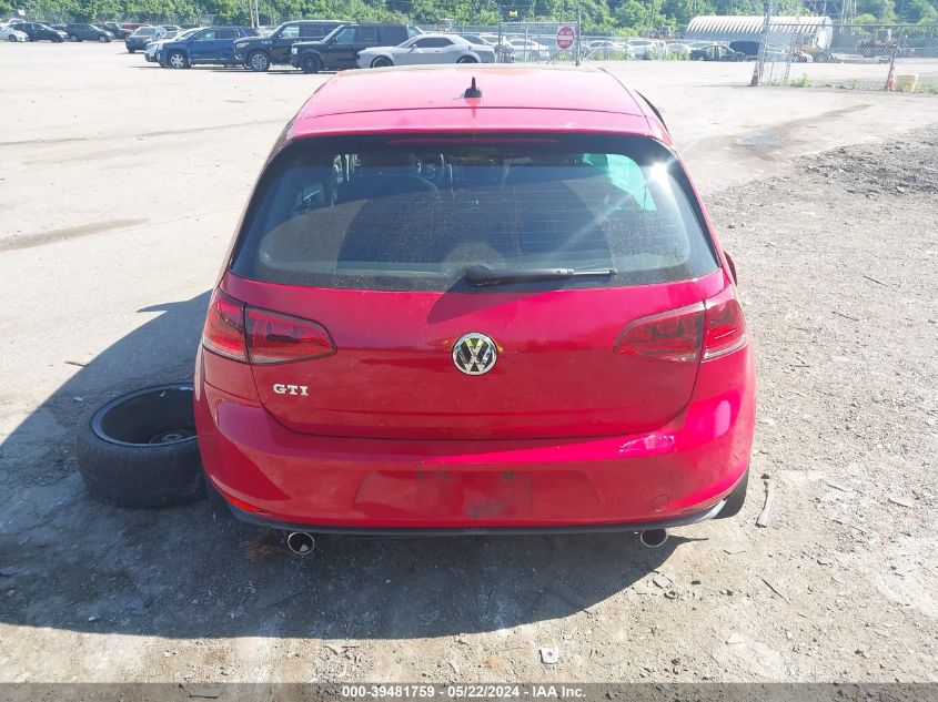 2015 Volkswagen Golf Gti 2.0T Se 4-Door VIN: 3VW4T7AU0FM089509 Lot: 39481759