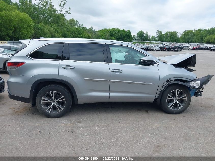 2016 Toyota Highlander Xle V6 VIN: 5TDJKRFH7GS278806 Lot: 39481804