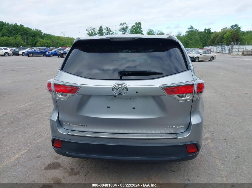 2016 Toyota Highlander Xle V6 VIN: 5TDJKRFH7GS278806 Lot: 39481804