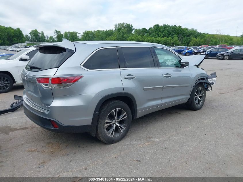 2016 Toyota Highlander Xle V6 VIN: 5TDJKRFH7GS278806 Lot: 39481804