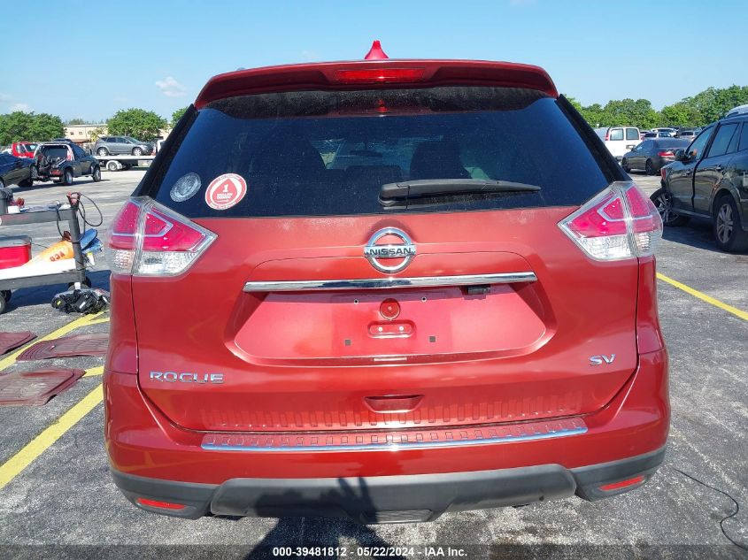 2016 Nissan Rogue Sv VIN: KNMAT2MT3GP592829 Lot: 39481812