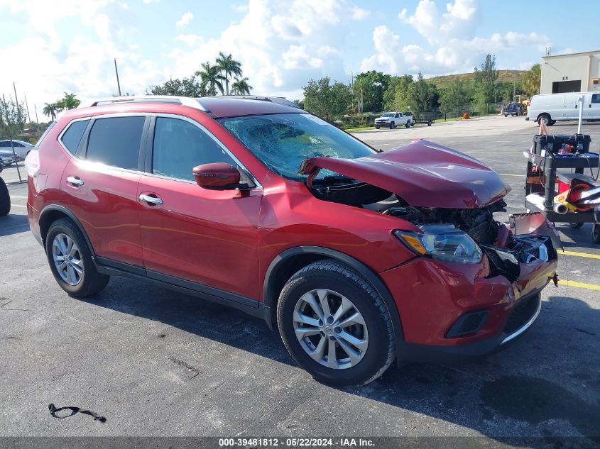 2016 Nissan Rogue Sv VIN: KNMAT2MT3GP592829 Lot: 39481812