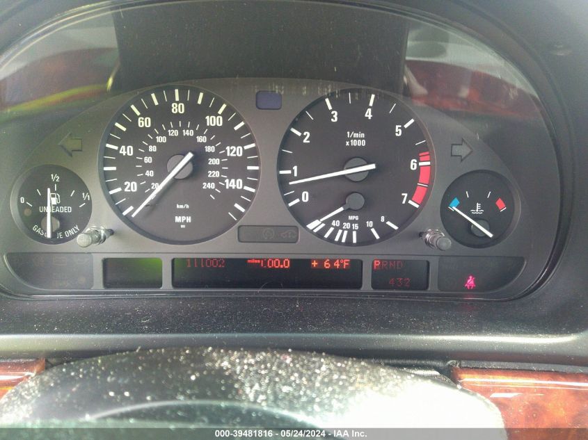 1998 BMW 540Ia VIN: WBADE6326WBW62307 Lot: 39481816