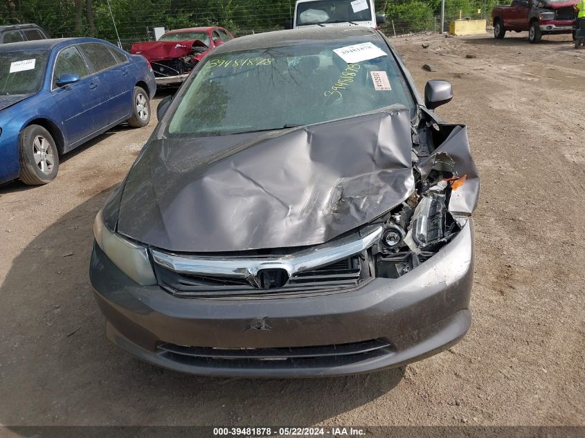 2012 Honda Civic Lx VIN: 19XFB2F52CE070341 Lot: 39481878